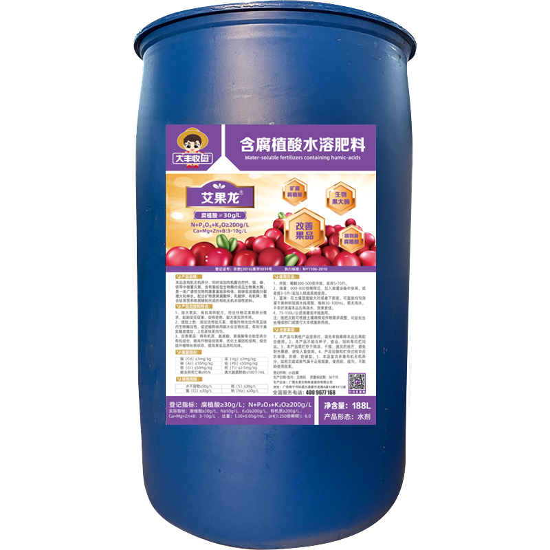 【丰创严选】艾果龙含腐植酸水溶肥30g/L水剂(TM) 188L*4桶