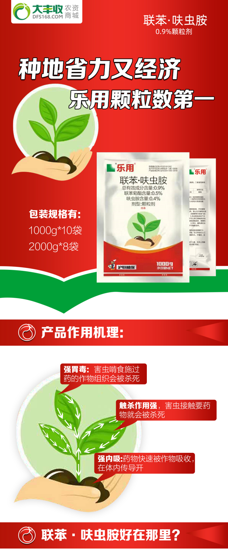 上海沪联09联苯呋虫胺颗粒剂1000g10袋